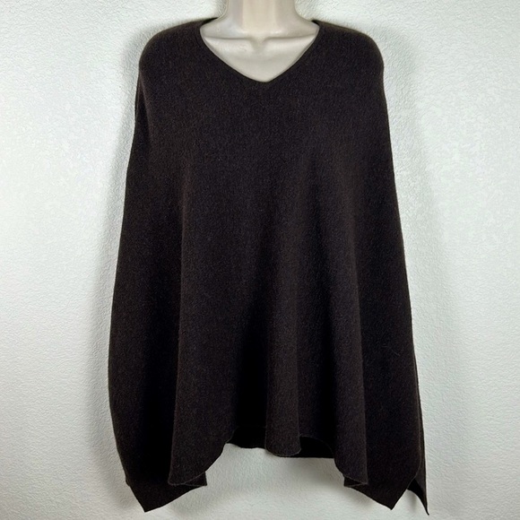 Max Studio poncho/cape women’s wool blend pull over rectangle cowgirl bohemian - Picture 1 of 9